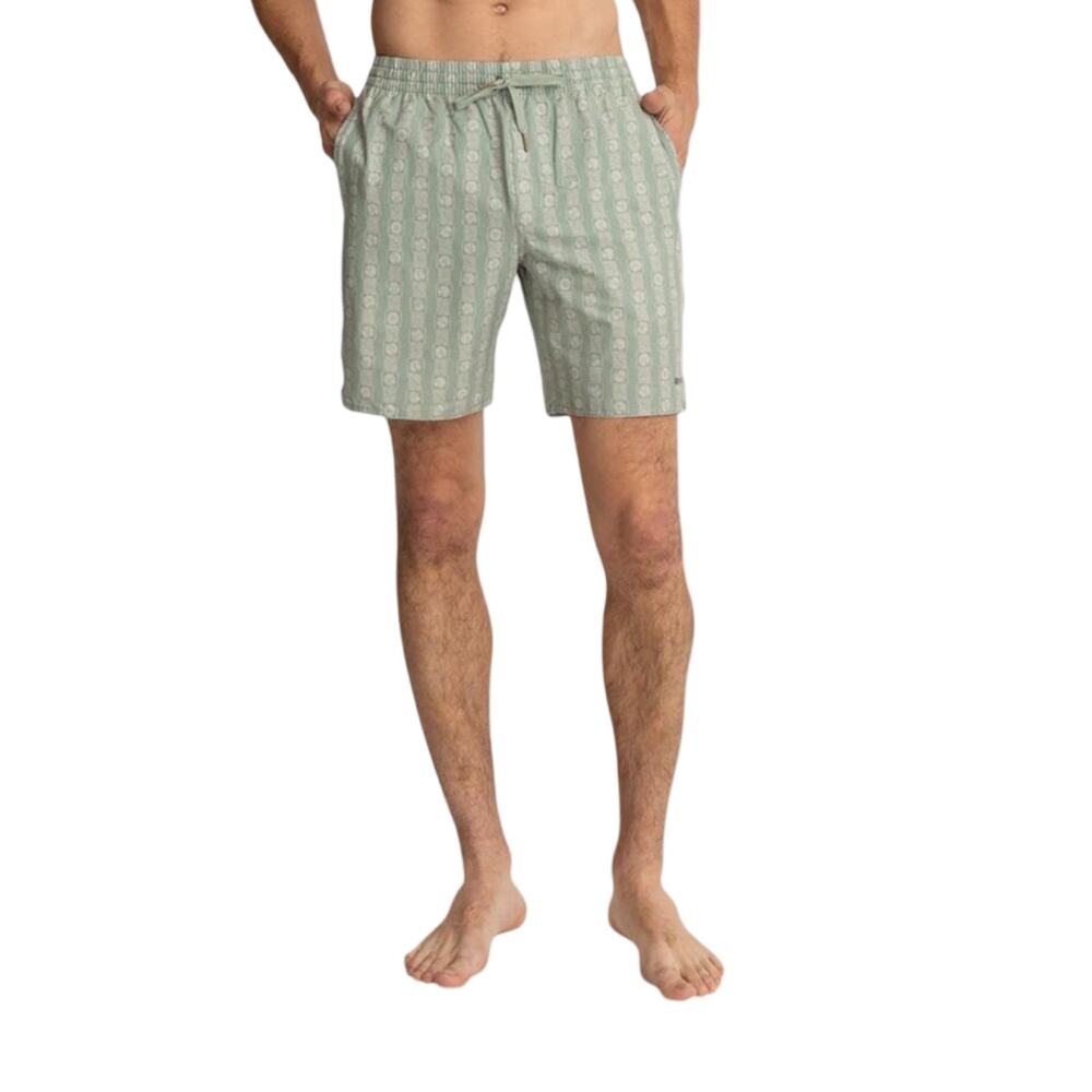 Rhythm Classic Shorts Elastic Waist‎ Drawstring Recycled Blend Green Size 34